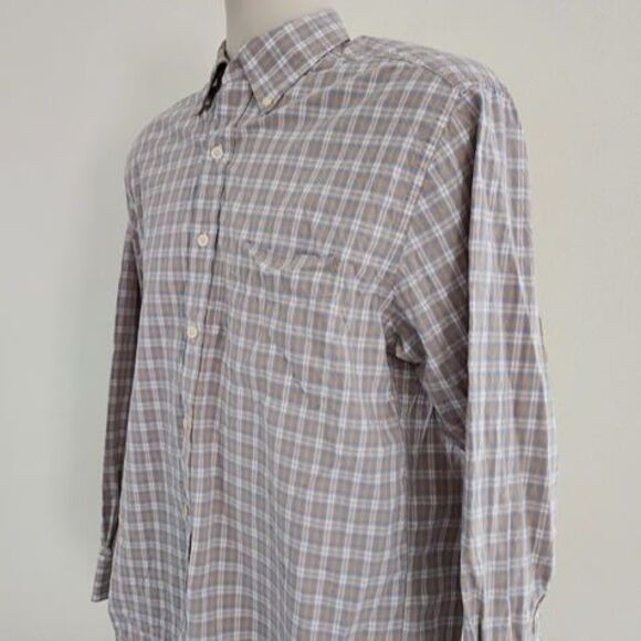 Lyle & Scott Scotland Blue, Gold & White Check Button Down Shirt Size: Medium - Picture 2 of 9